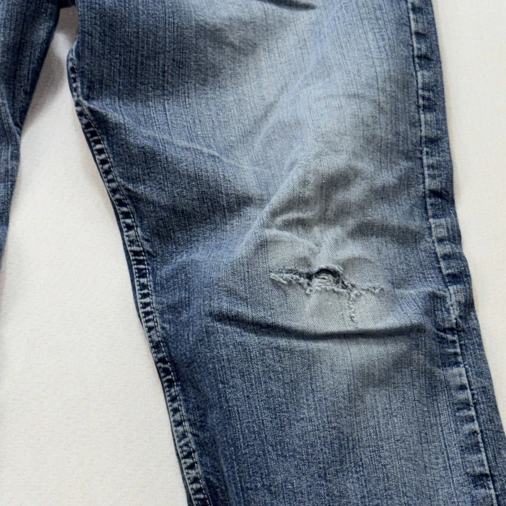 Levi's Men Blue Jeans 505 Denim Distressed Casual Size 36X32